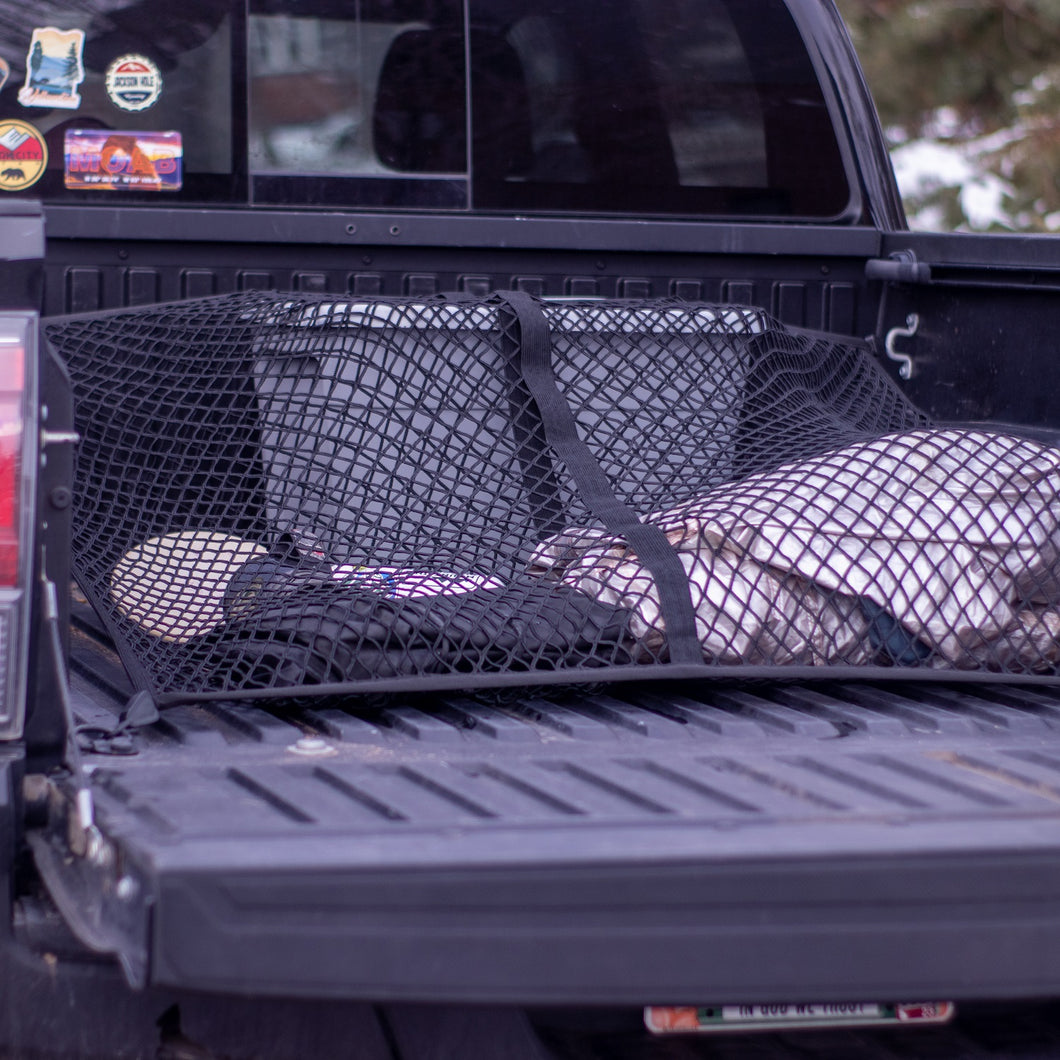 Highly Elastic Cargo Net, Simple Truck Bed Cargo Mesh Organizer, Suitable for Daily Light Loads of Trucks, 4'x4' Stretches to 7'x7'