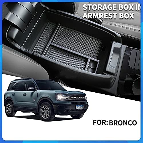 Bronco Central Armrest Storage Box Center Console ABS Organizer Compatible for Bronco 2021