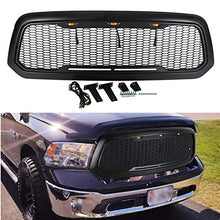 Load image into Gallery viewer, Grill for Dodge Ram 1500 2013-2018 Rebel Grill and 3 Amber LED lights ABS Front Grille (with Letter)
