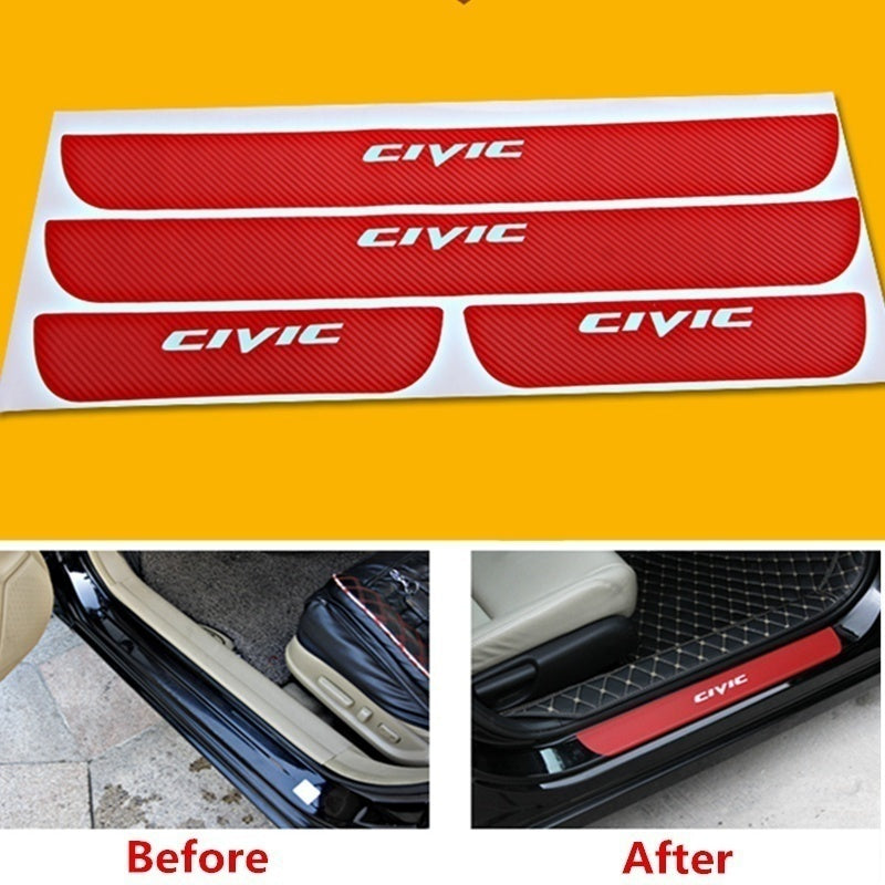 Car Door Threshold Plate Carbon Fiber Scuff Sticker Door Sill Sticker –  SENYAZON