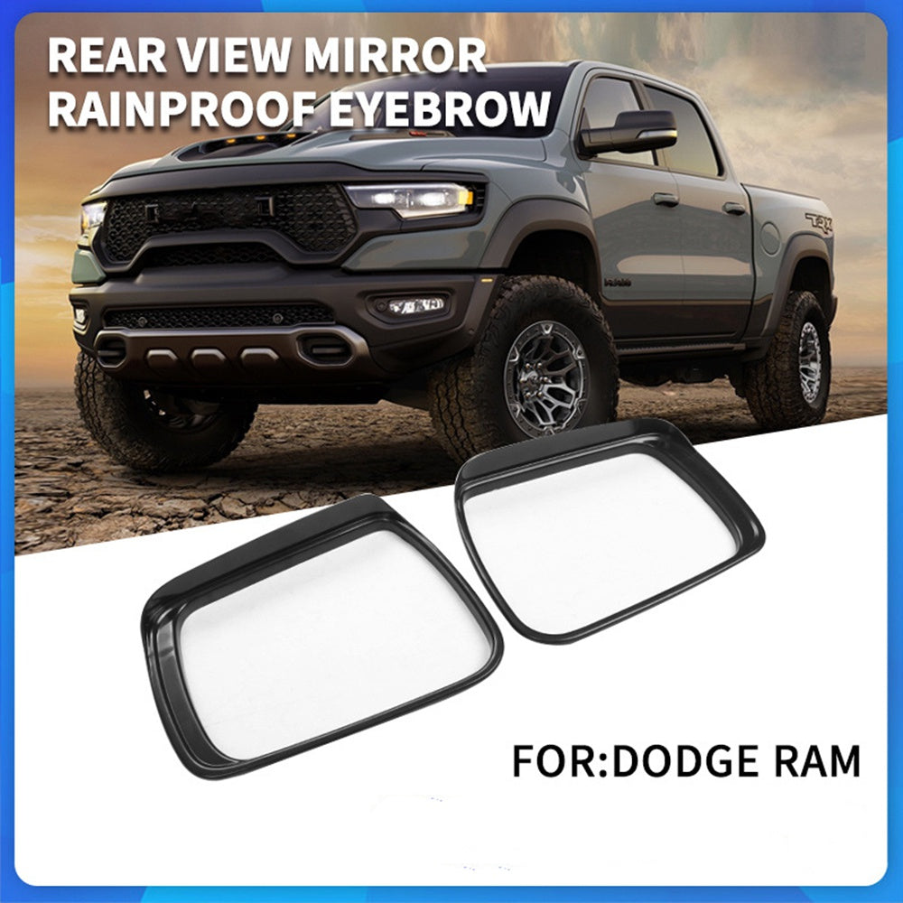 Car Side Mirror Rain Guard for Dodge RAM 1500 2021 2020 2019 Black 2 Pcs