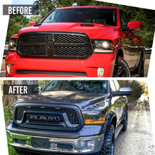 Load image into Gallery viewer, Grill for Dodge Ram 1500 2013-2018 Rebel Grill and 3 Amber LED lights ABS Front Grille (with Letter)
